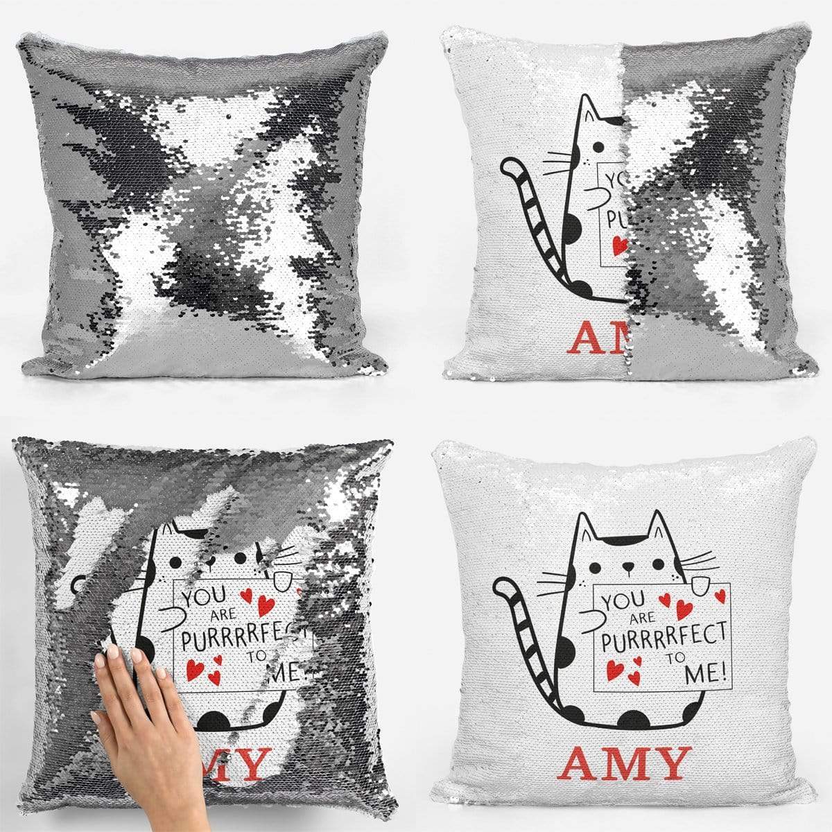 Purrfect to Me Sequin Magic Cushion